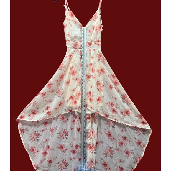 Rue 21 - Women's Summer Sleeveless High Low Hem Ruffle - Floral Dress - Pink -XS - Picture 6 of 16